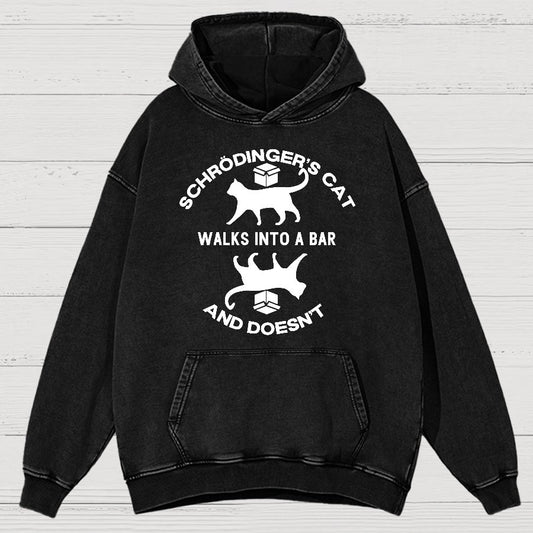 Schrödinger's Cat Vintage Distressed Hoodie