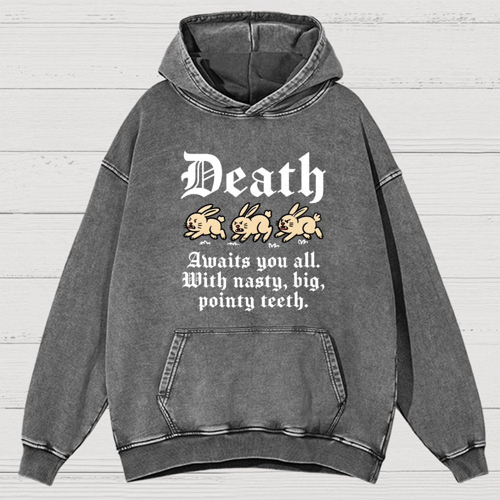 Death Awaits You All Vintage Distressed Hoodie