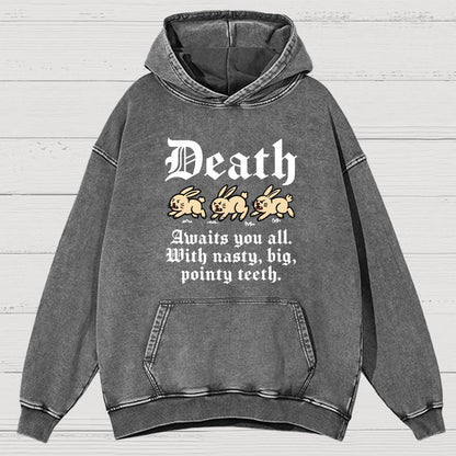Death Awaits You All Vintage Distressed Hoodie