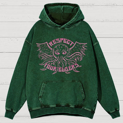 Respect Your Elder Gods Vintage Distressed Hoodie