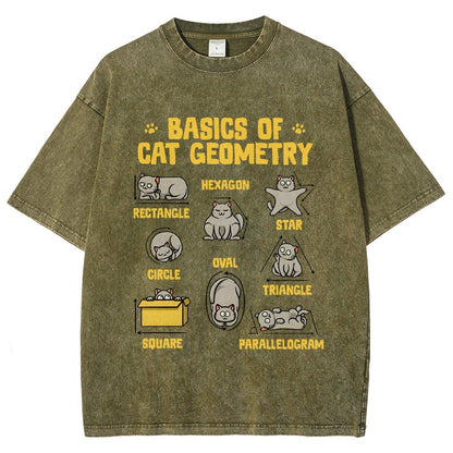 Basics of Cat Geometry Vintage Distressed T-shirt