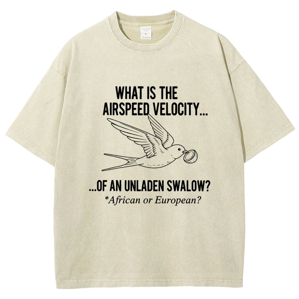 What Is The Airspeed Velocity...Art Print Vintage Distressed T-shirt