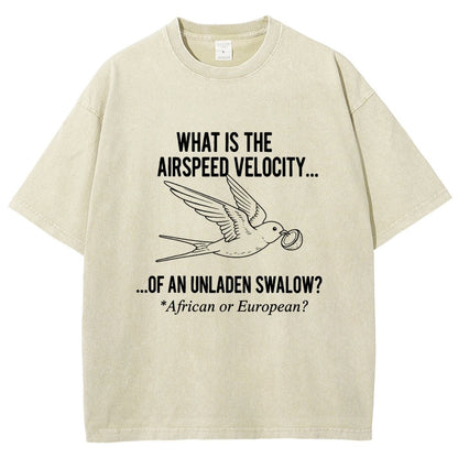 What Is The Airspeed Velocity...Art Print Vintage Distressed T-shirt