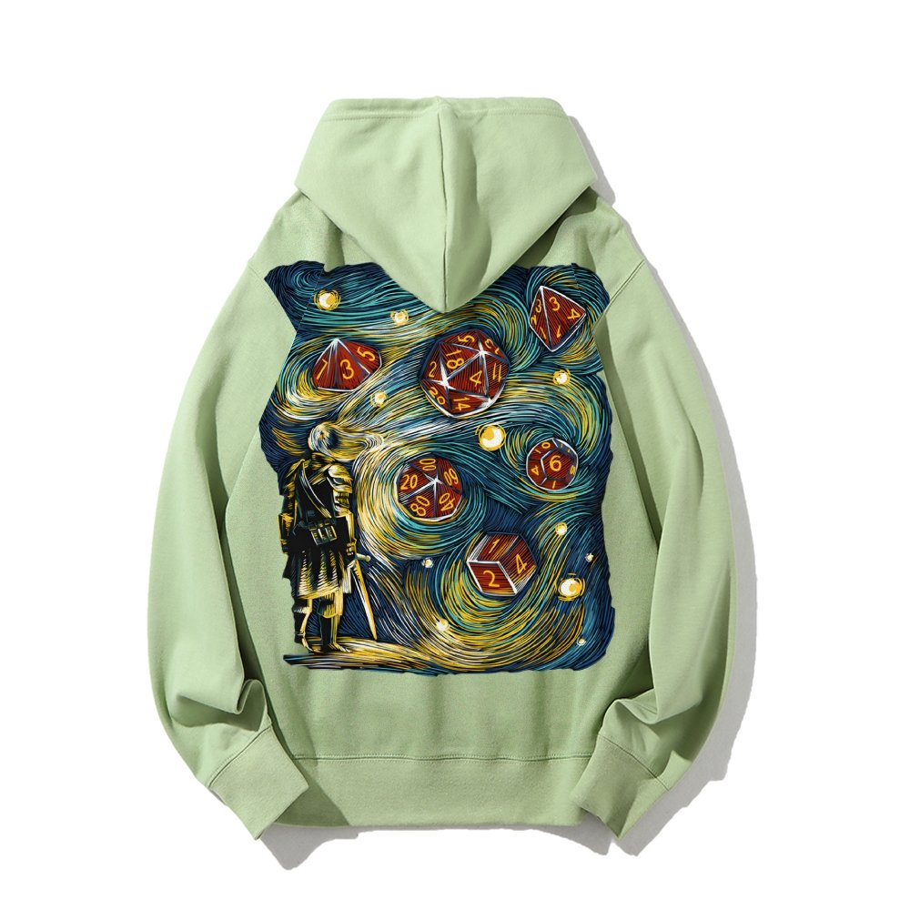 Starry Dice Printed Back Cotton Hoodie