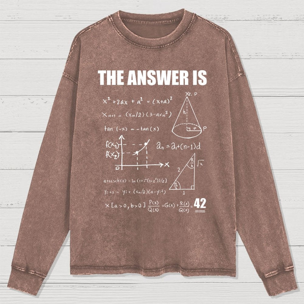 42 The Answer To Life The Universe Washed Long Sleeve Tee