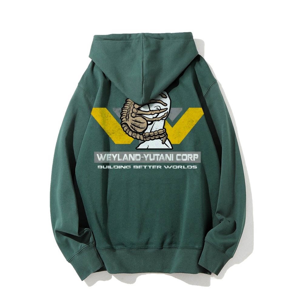 Mysterious Creatures Building Better Worlds Printed Back Unisex Cotton Hoodie