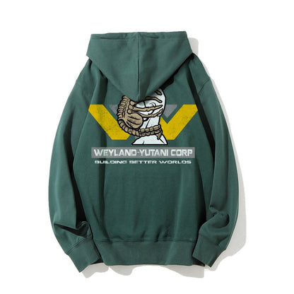 Mysterious Creatures Building Better Worlds Printed Back Unisex Cotton Hoodie