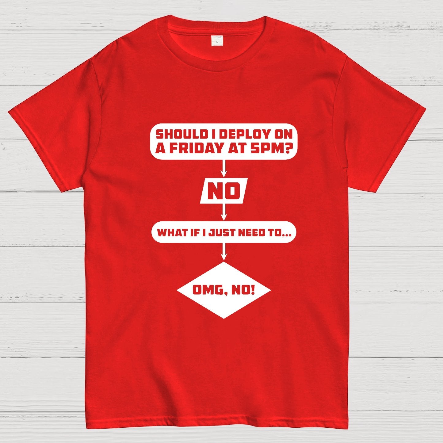 Deploy on Friday? Geeky T-Shirt