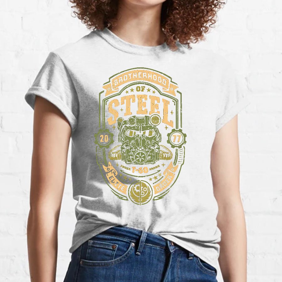 Knight of Steel T-60 distressed.png Geeky T-Shirt