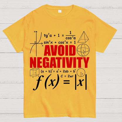 Avoid Negativity Funny Math Mathematician Geek T-Shirt