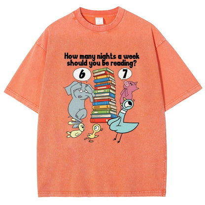 How Many Nights A Week Should You Be Reading 6-7 Vintage Distressed T-shirt
