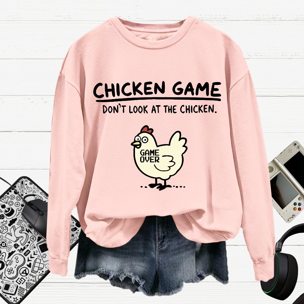 Chicken Game Cotton Pullover Sweatshirt