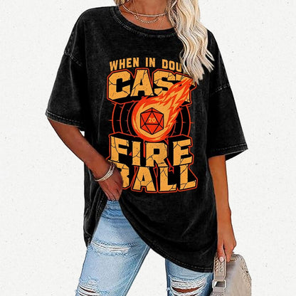 RPG Cast Fireball Quote Vintage Distressed T-shirt