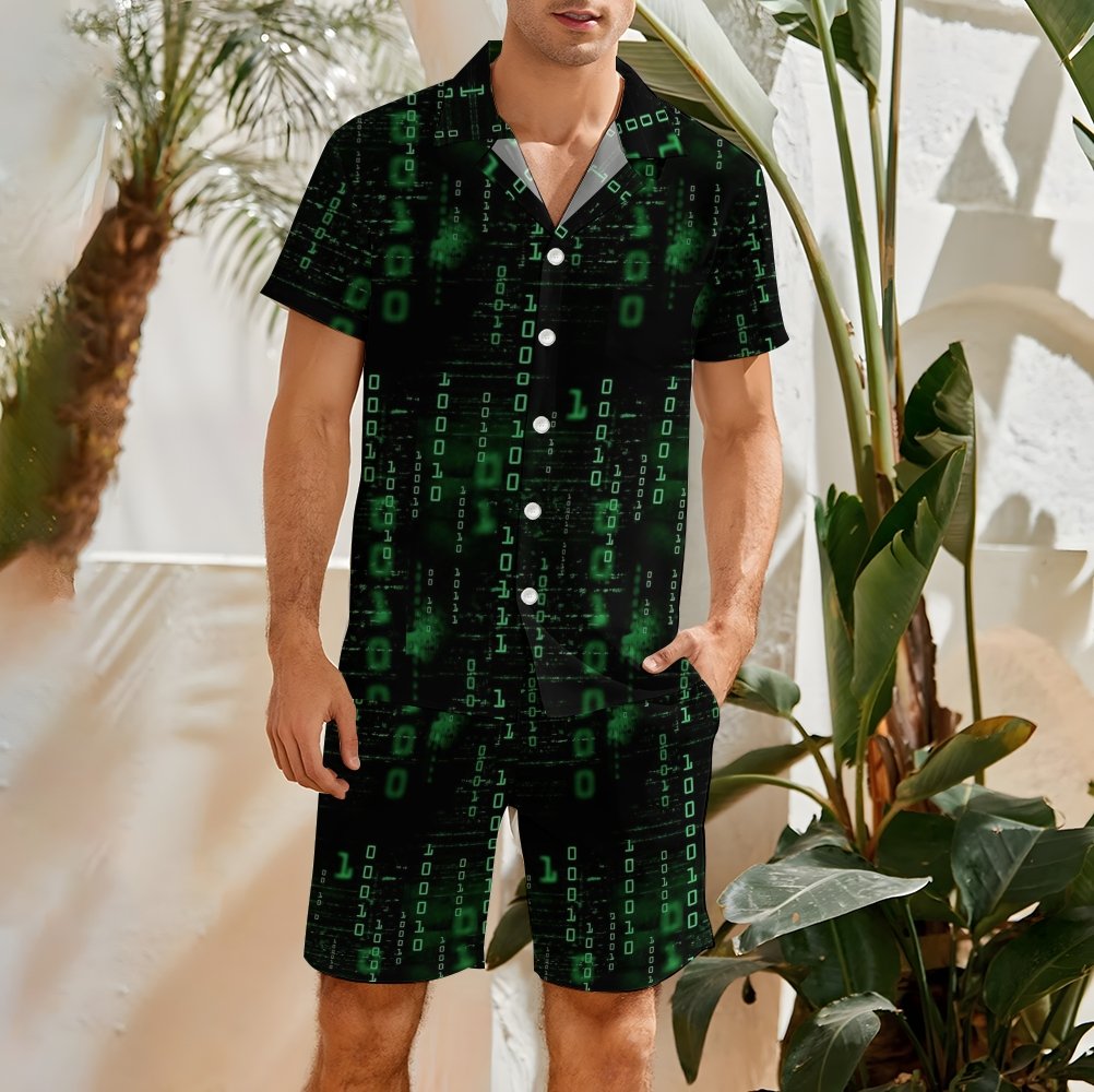 Binary Computer 1s and 0s Hawaiian Shirt Set
