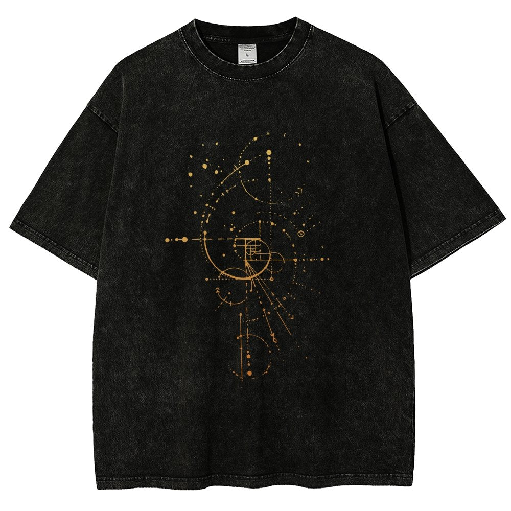 Fibonacci Vintage Distressed T-shirt
