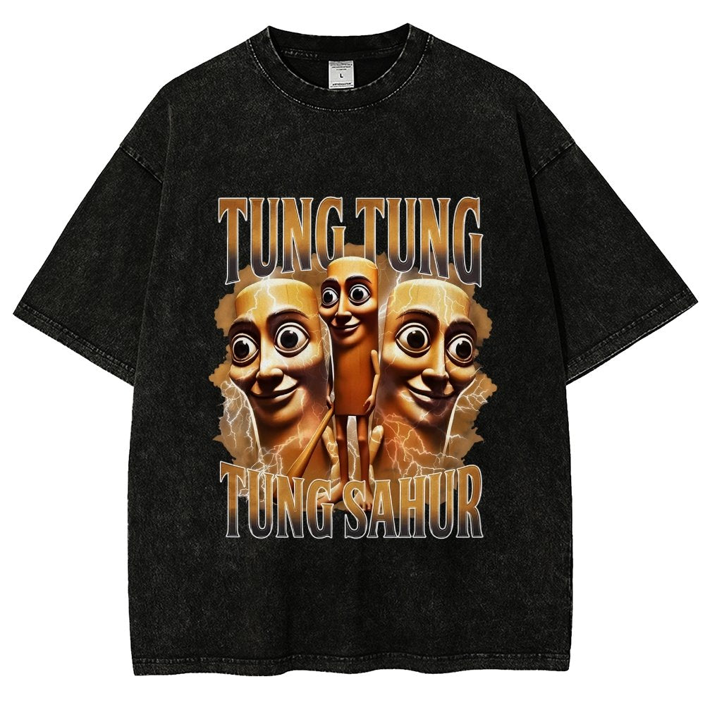 Tung Tung Tung Sahur Funny Vintage Distressed T-shirt