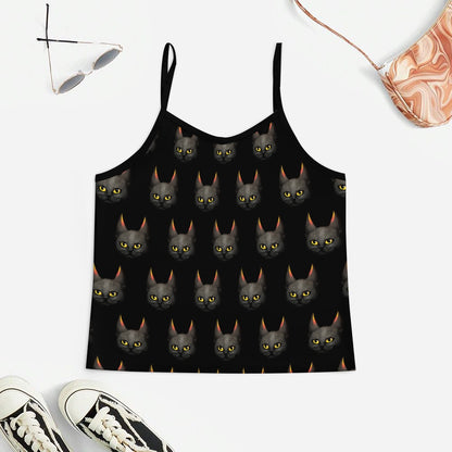 Vintage Cat Women's Geek Suspender Cami Set