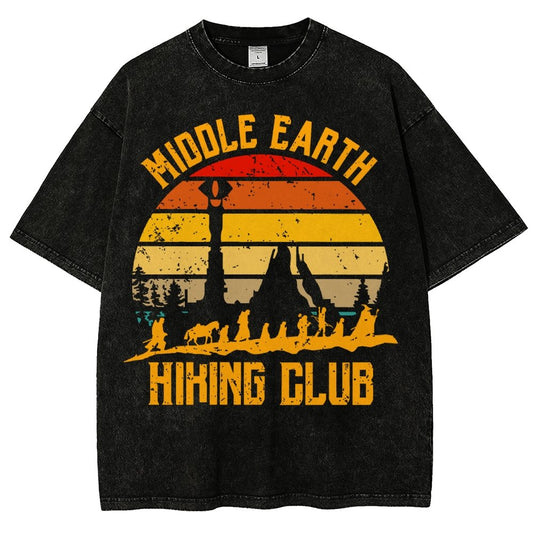 Middle Earth Hiking Club Vintage Distressed T-shirt