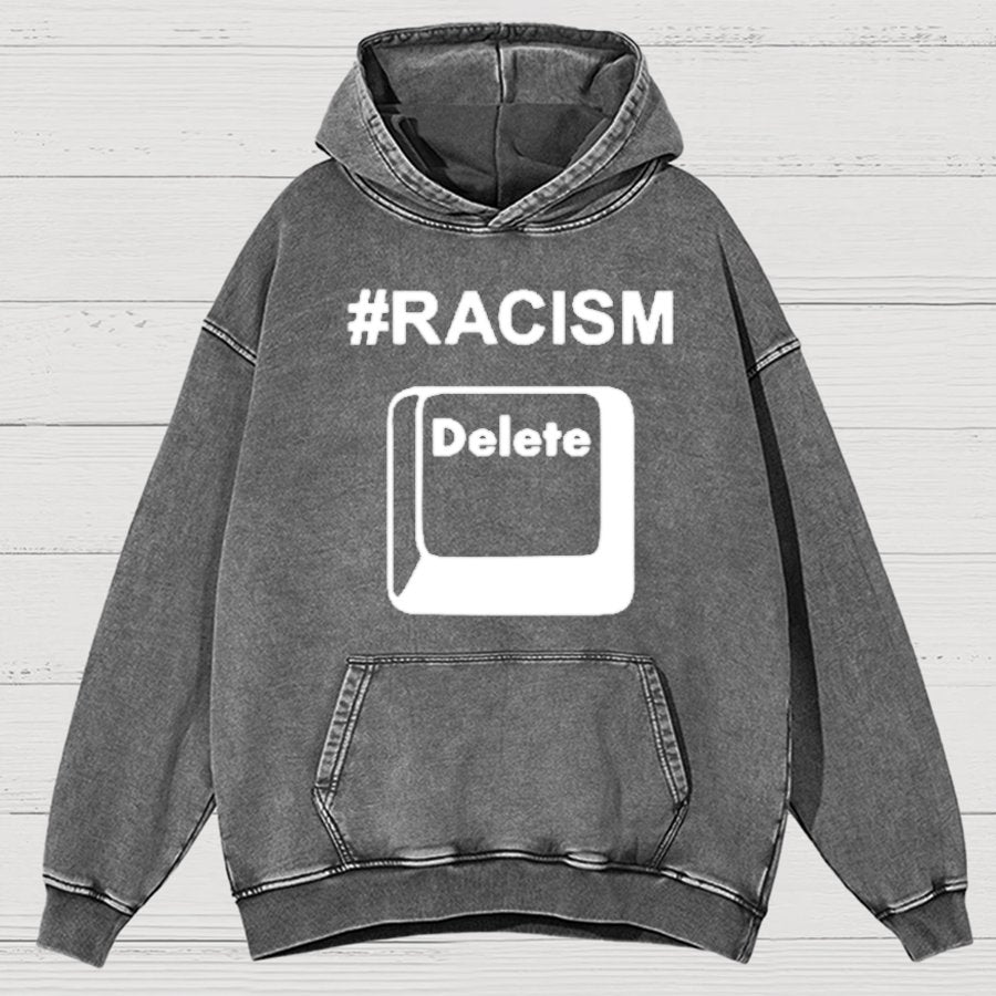 Delete Racism Now Vintage Distressed Hoodie
