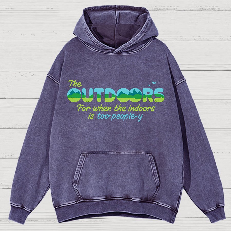 Because The Indoors Is Too People-Y Vintage Distressed Hoodie
