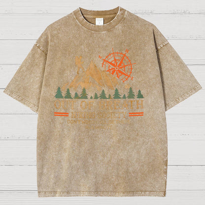 Out of Breath Hiking Society Don't Worry I'll Be There In A Minute Vintage Distressed T-shirt