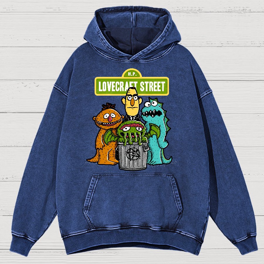 Lovecraet Street Vintage Distressed Hoodie