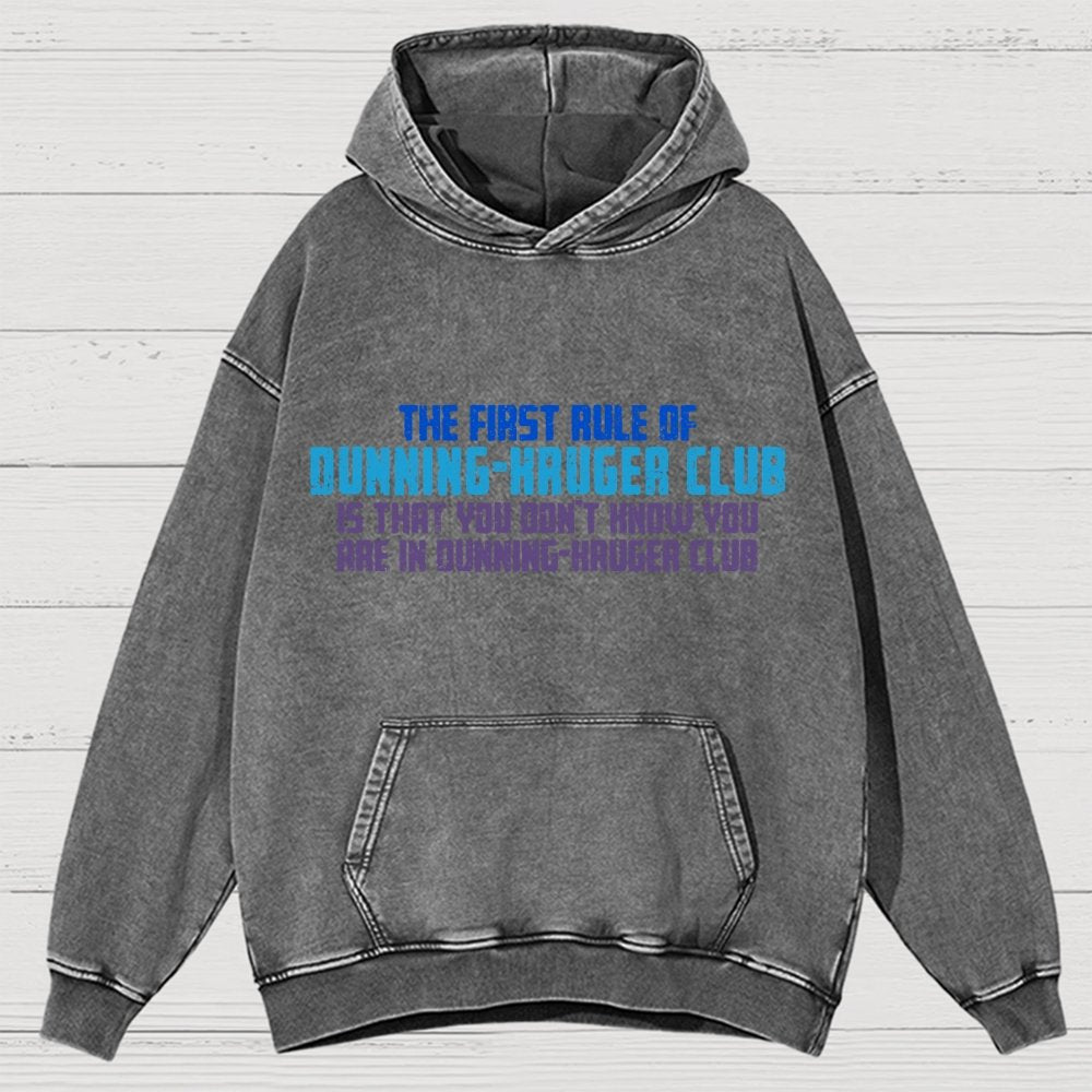Dunning-Kruger Club Vintage Distressed Hoodie