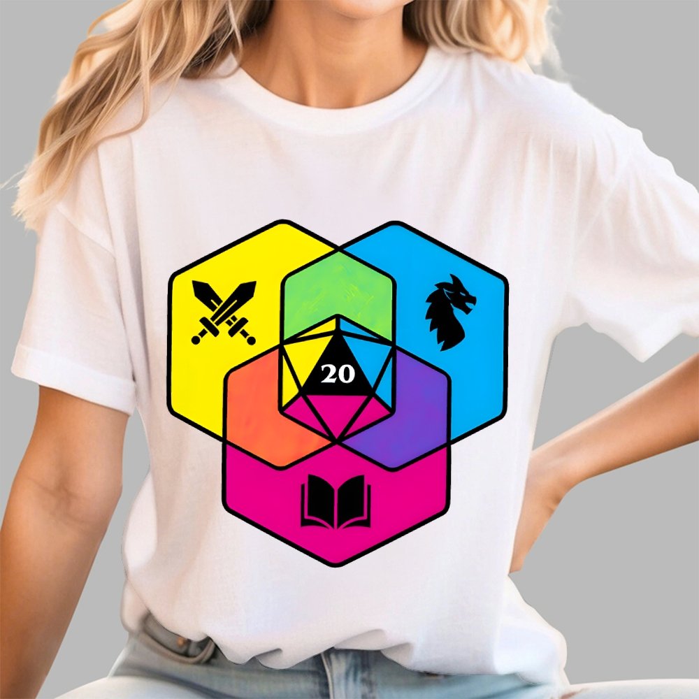 RPG CMYK Dice Venn Diagram Geek T-Shirt