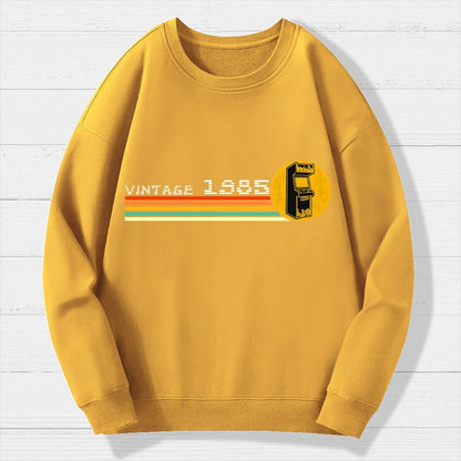 1985 Video Game Vintage Retro Arcade Classically Trained 80s Geek Cotton Sweatshirt