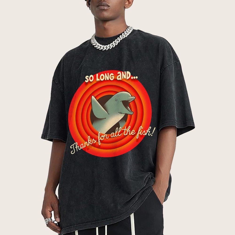 So Long & Thanks for all the Fish Vintage Distressed T-shirt