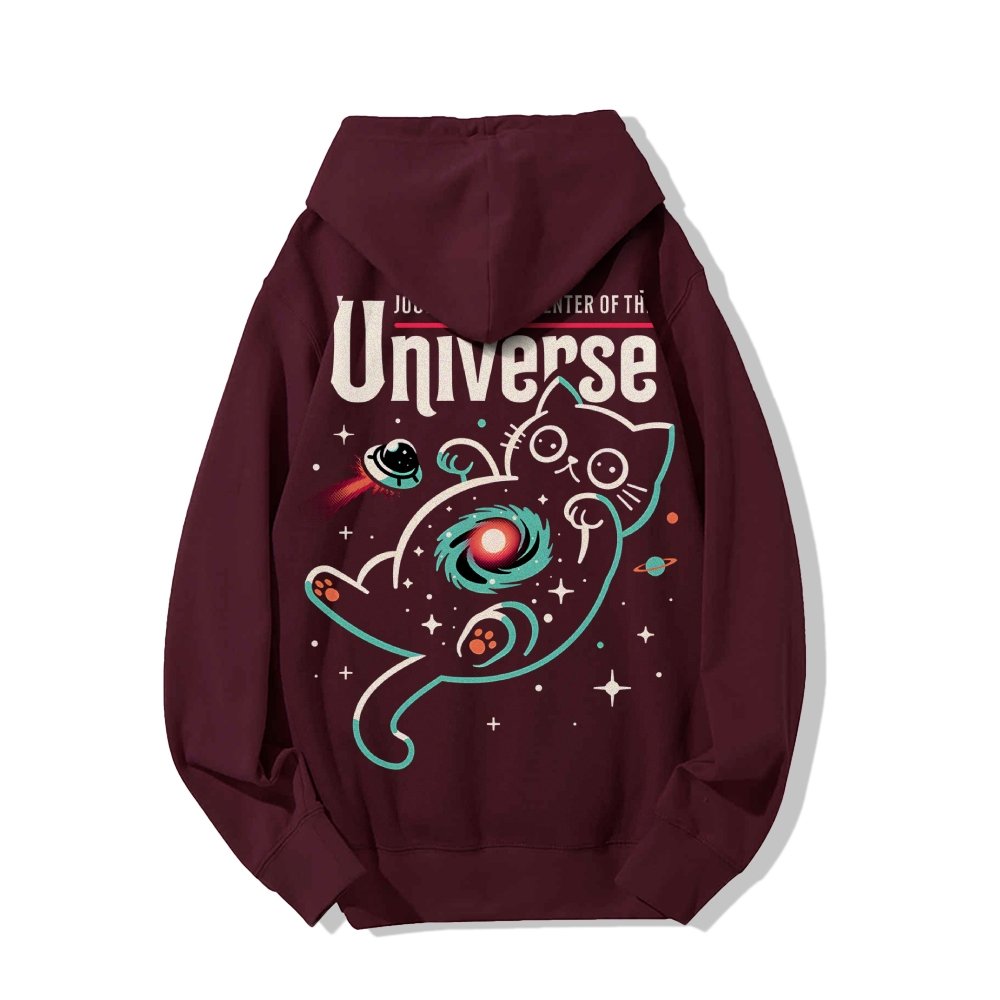 Journey to the Center of the Universe Geek Printed Back Cotton Hoodie