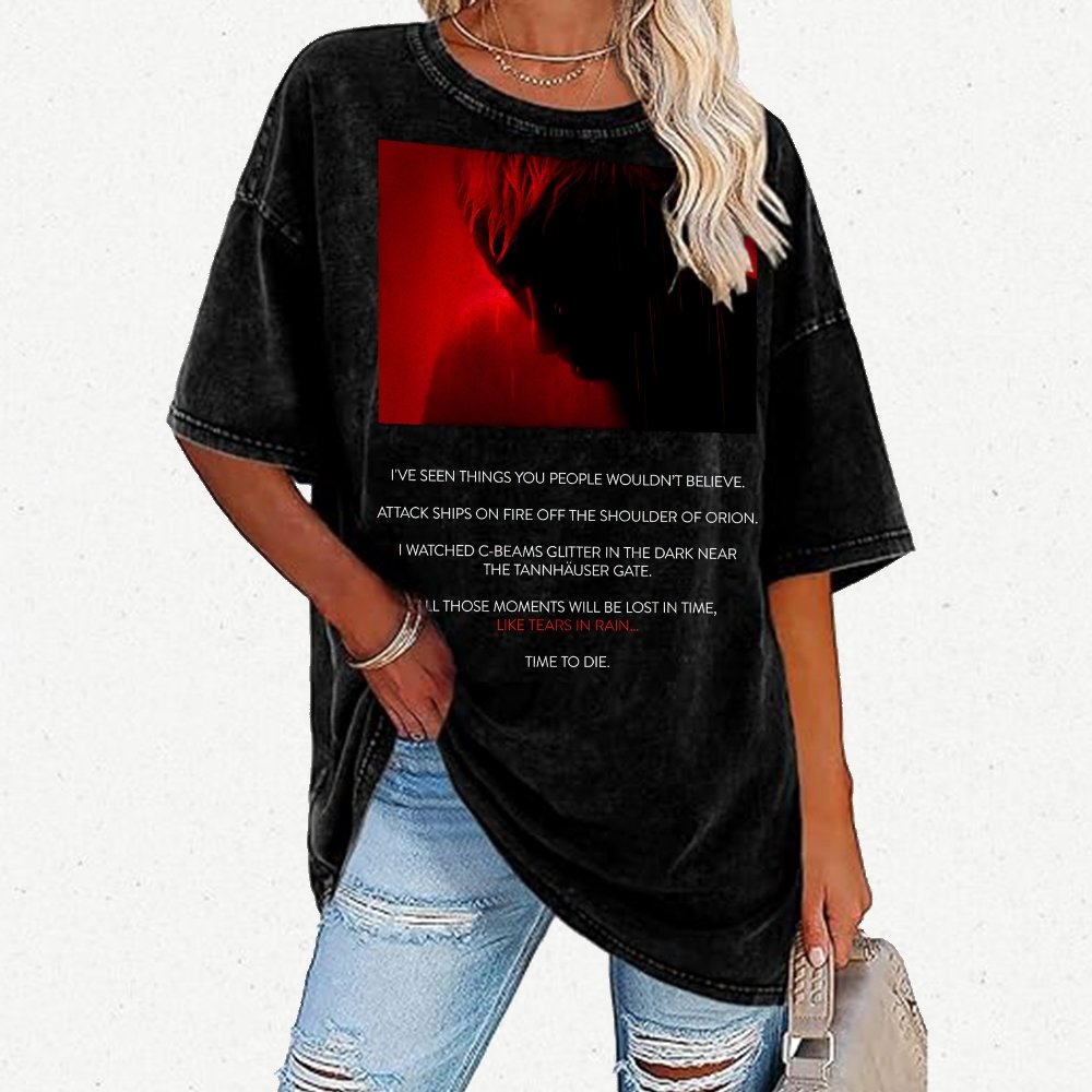 Tears In Rain-Tears In Red-Time To Die Vintage Distressed T-shirt