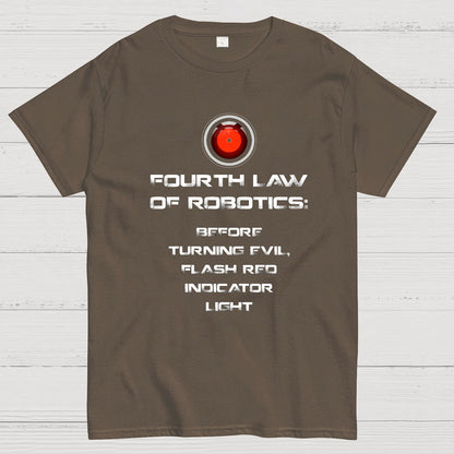 Law of Robotics: Before Turning Evil Flash Red Indicator Light Geeky T-Shirt