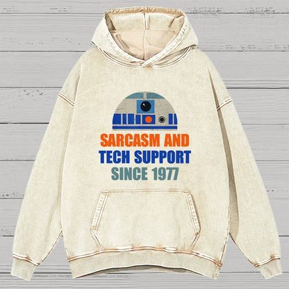 Providing Sarcasm and Tech Support Since 1977 Vintage Distressed Hoodie