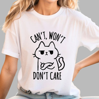 Can't Won't Don't Care Geek T-Shirt