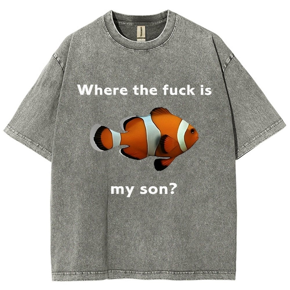 Fish Looking For Son Vintage Distressed T-shirt
