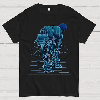 Neon Line-Art Armored Walker Geek T-Shirt