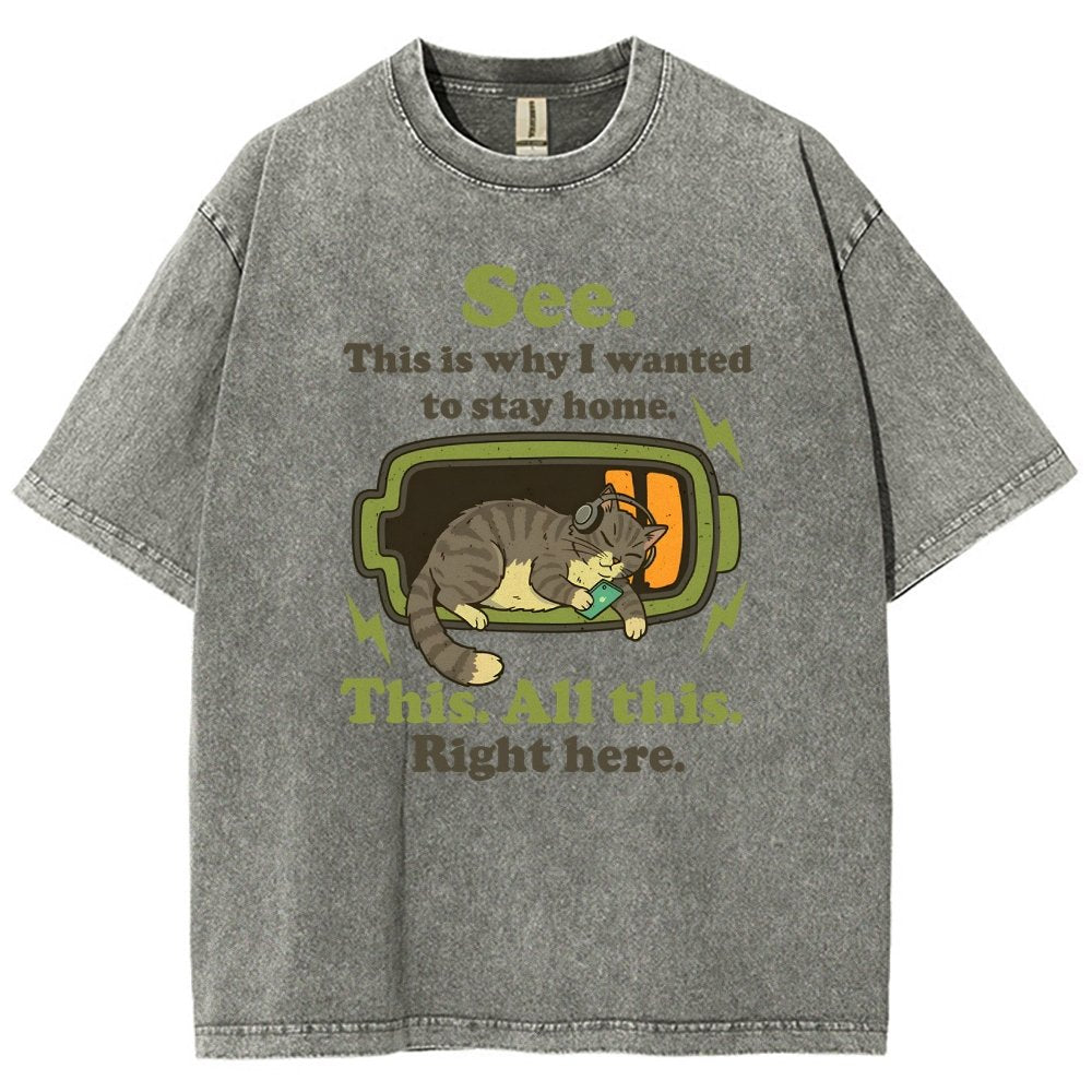 Stay Home Funny Vintage Distressed T-shirt