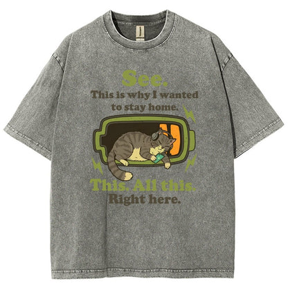 Stay Home Funny Vintage Distressed T-shirt