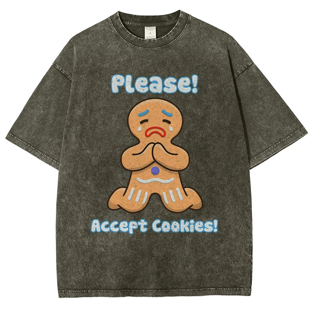 Please! Accept Cookies! Vintage Distressed T-shirt