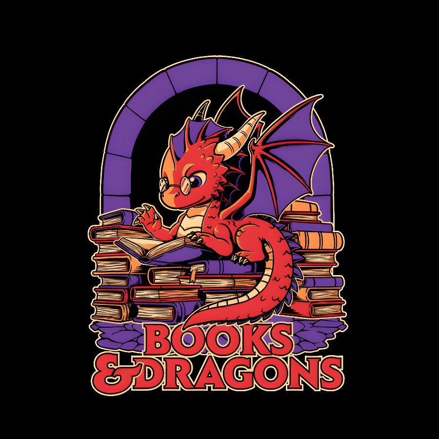 Books and Dragons Geek T-Shirt