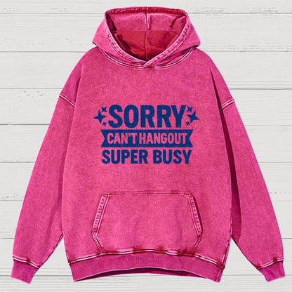Sorry — Can’T Hang Out — Super Busy Vintage Distressed Hoodie