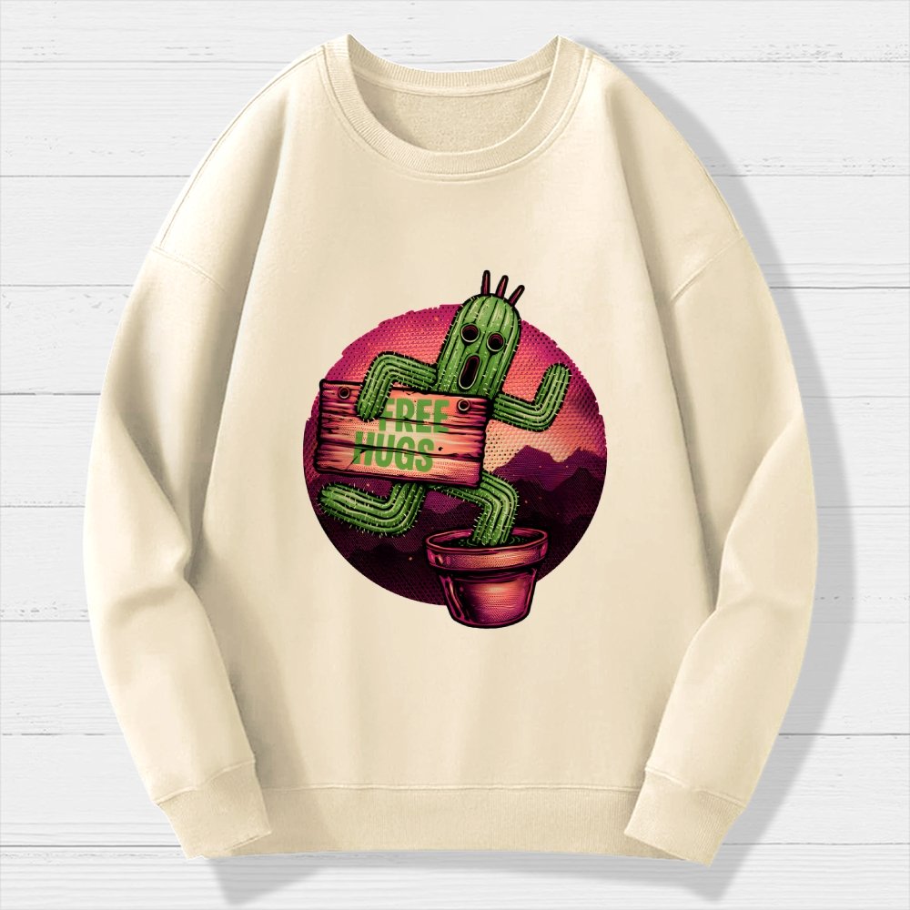 Huggable Cactus Geek Cotton Sweatshirt