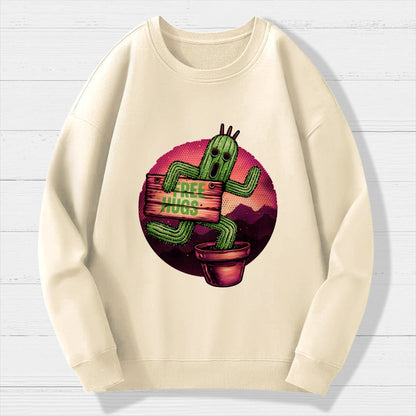Huggable Cactus Geek Cotton Sweatshirt