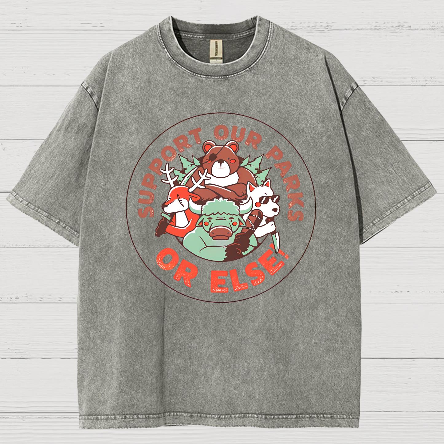 Support our Parks OR ELSE.Vintage Distressed T-shirt