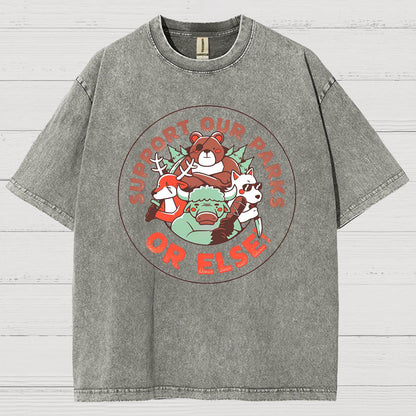 Support our Parks OR ELSE.Vintage Distressed T-shirt