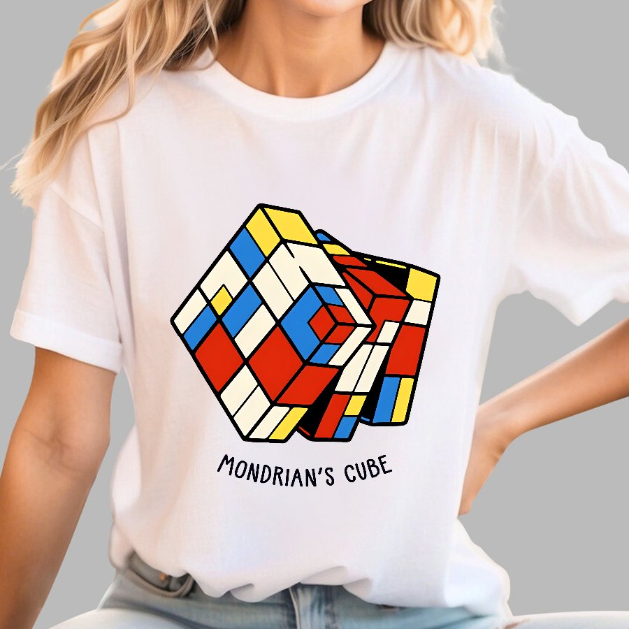 The Mondrian Rubik Cube Geek T-Shirt