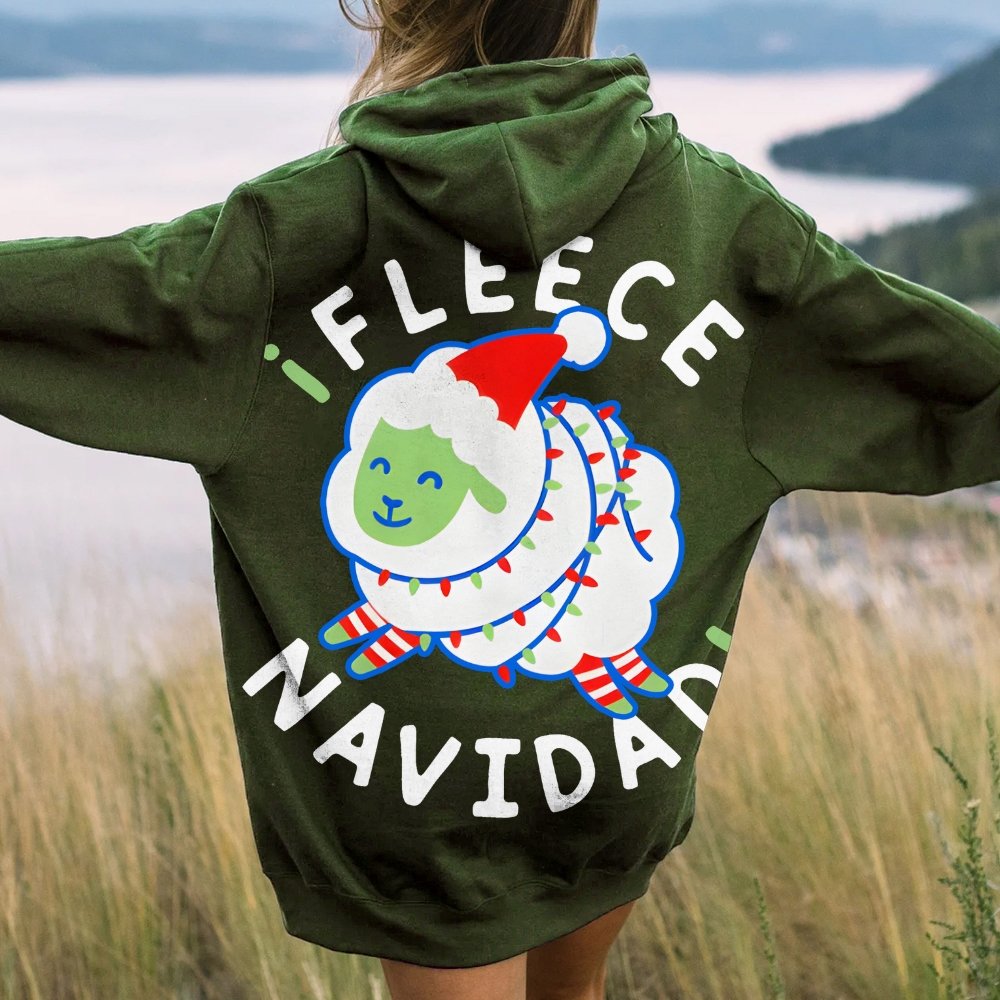 iFleece Navidad! Printed Back Cotton Hoodie