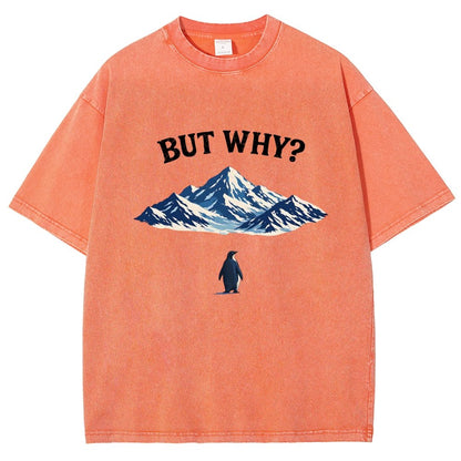 But Why Penguin Vintage Distressed T-shirt