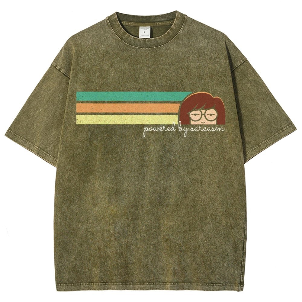 Power By Sarcasm Vintage Distressed T-shirt